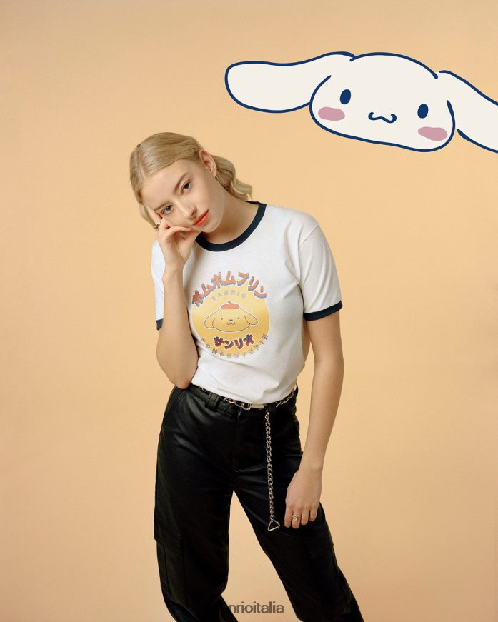 Sanrio vestiario T-shirt con suoneria grafica giapponese Pompompurin 0HF60J15